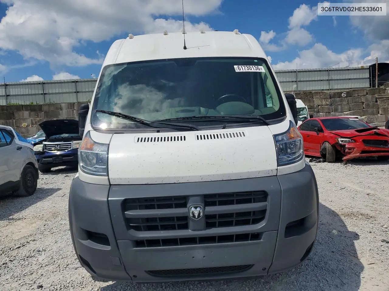 2017 Ram Promaster 2500 2500 High VIN: 3C6TRVDG2HE533601 Lot: 61730136