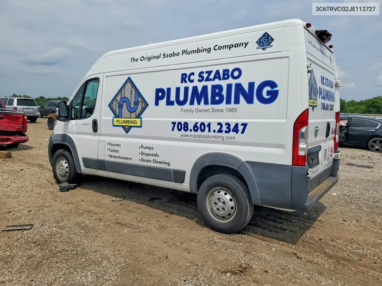2018 Ram Promaster 2500 2500 High VIN: 3C6TRVCG2JE112727 Lot: 60441396