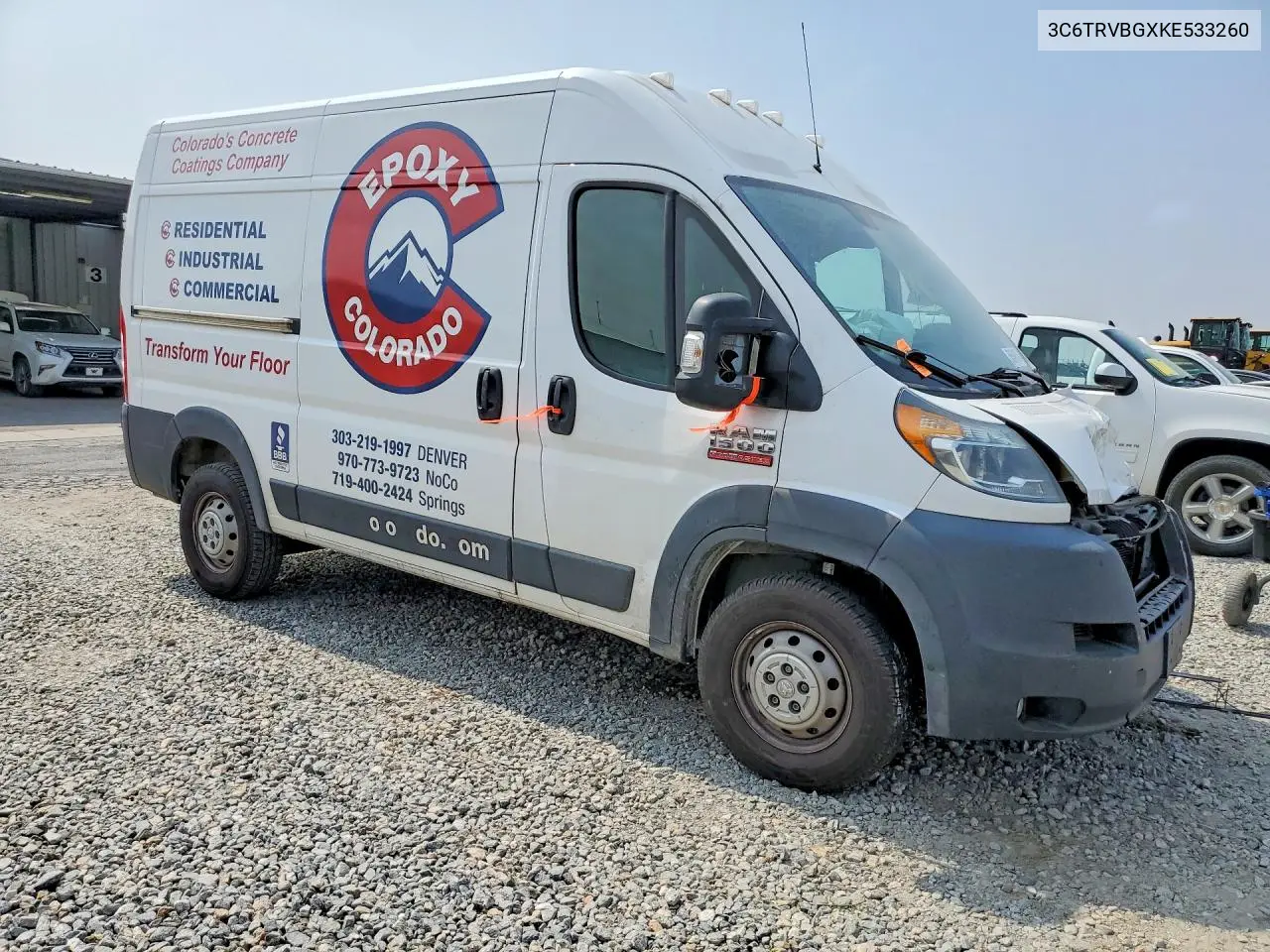 2019 Ram Promaster 1500 1500 High VIN: 3C6TRVBGXKE533260 Lot: 58549476