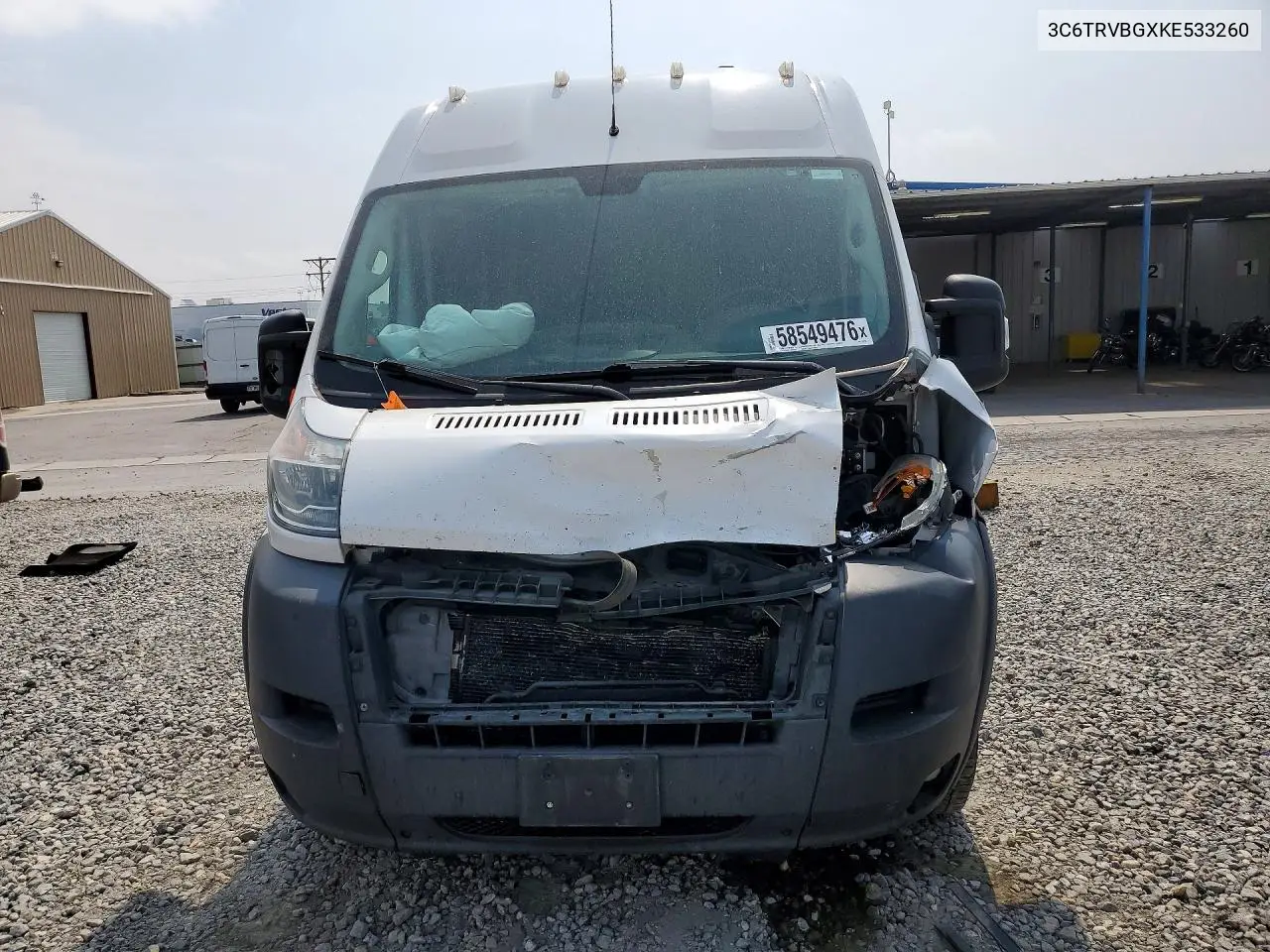 2019 Ram Promaster 1500 1500 High VIN: 3C6TRVBGXKE533260 Lot: 58549476
