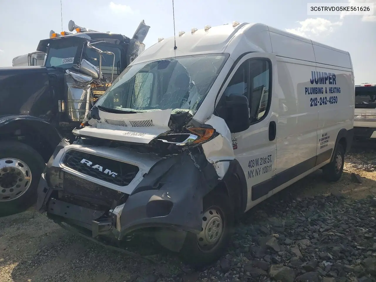2019 Ram Promaster 2500 2500 High VIN: 3C6TRVDG5KE561626 Lot: 58765266