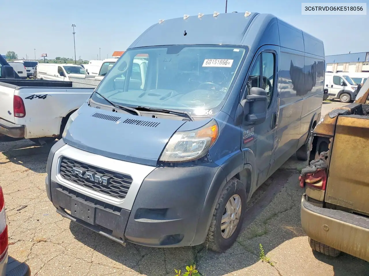 2019 Ram Promaster 2500 2500 High VIN: 3C6TRVDG6KE518056 Lot: 60151866