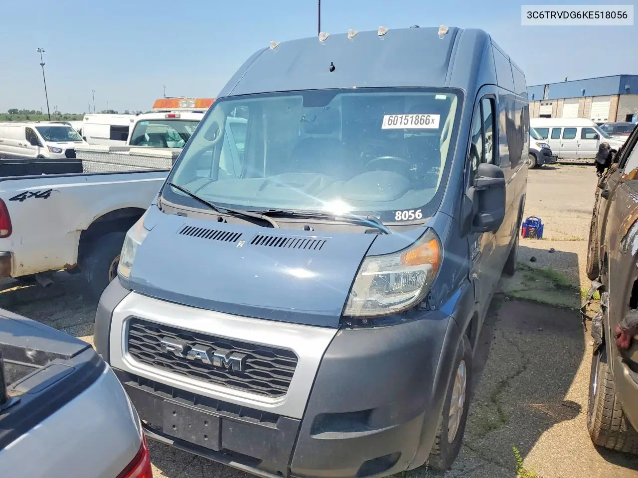 2019 Ram Promaster 2500 2500 High VIN: 3C6TRVDG6KE518056 Lot: 60151866