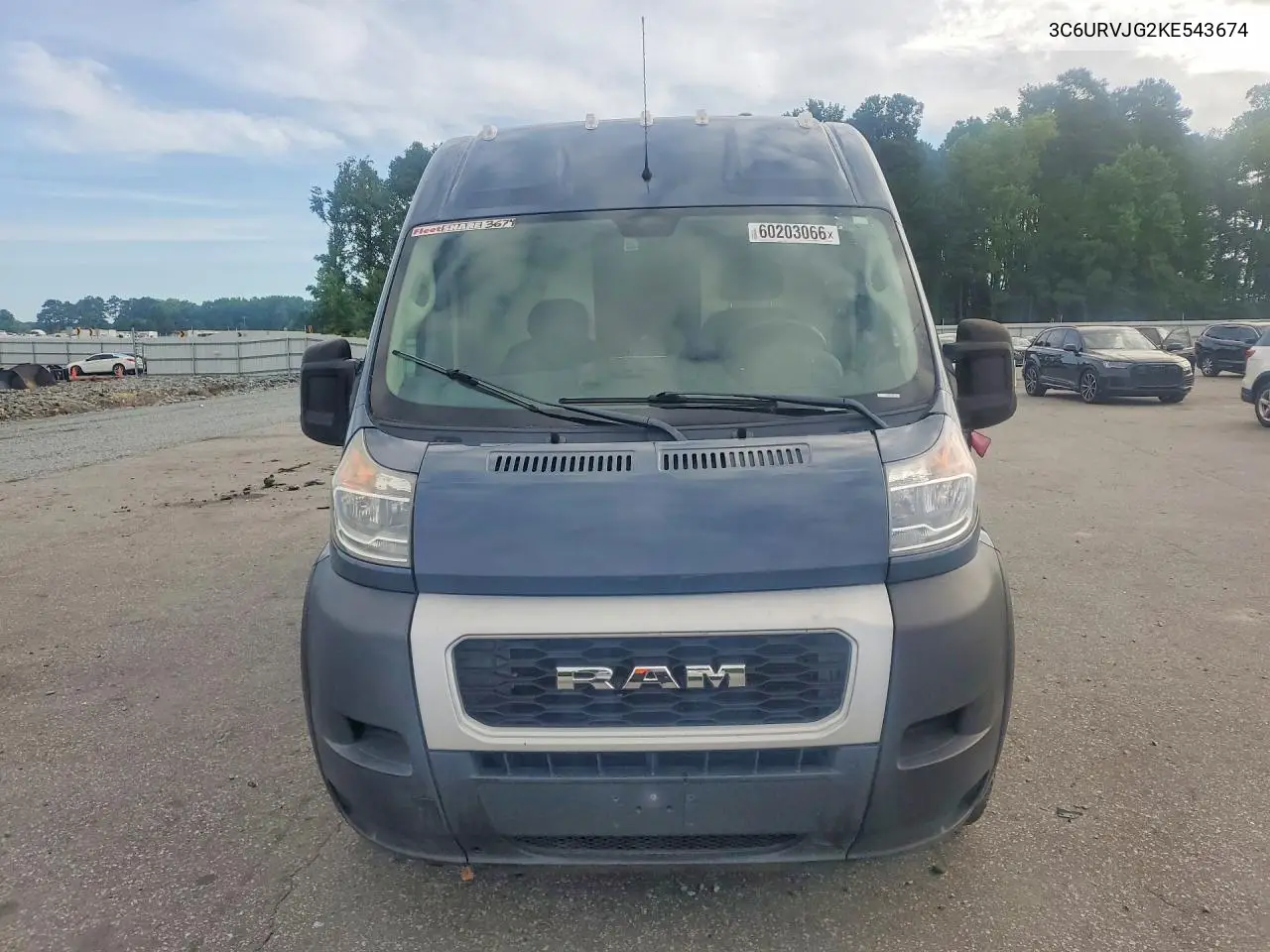 2019 Ram Promaster 3500 3500 High VIN: 3C6URVJG2KE543674 Lot: 60203066