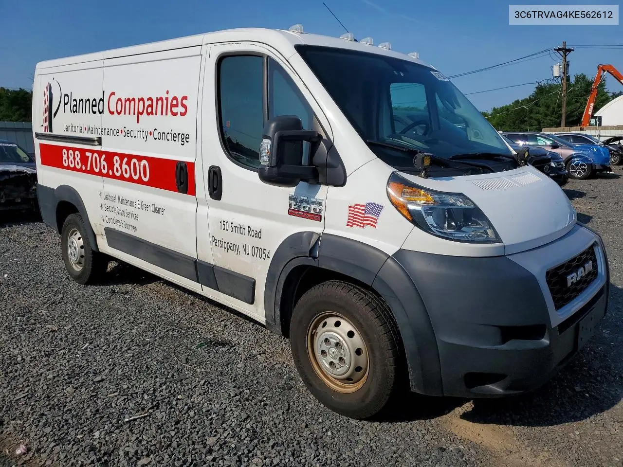 2019 Ram Promaster 1500 1500 Standard VIN: 3C6TRVAG4KE562612 Lot: 60361906