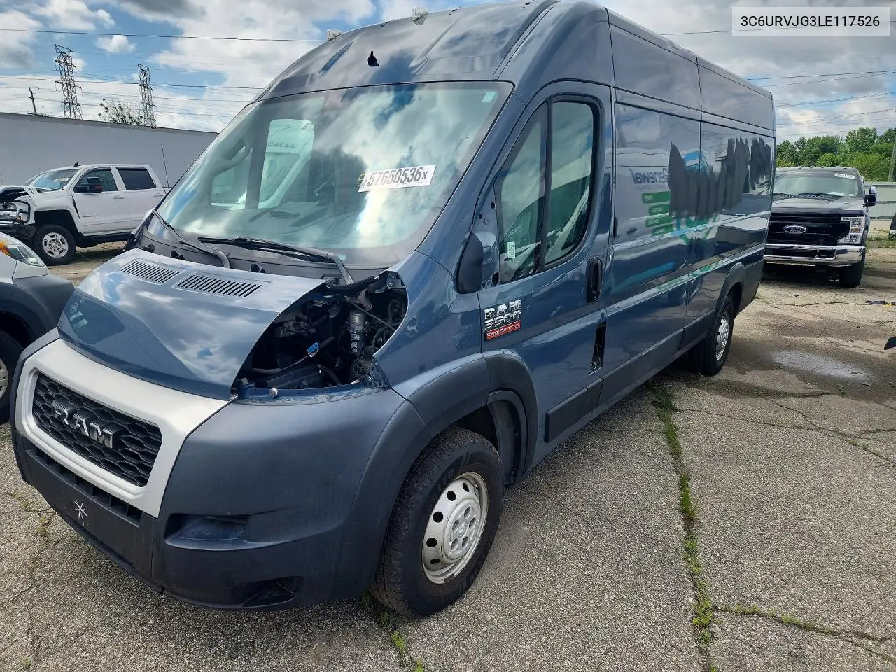 2020 Ram Promaster 3500 3500 High VIN: 3C6URVJG3LE117526 Lot: 57650536