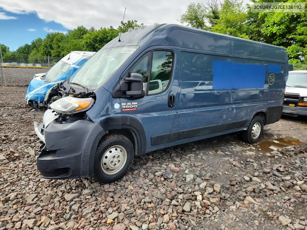 2020 Ram Promaster 3500 3500 High VIN: 3C6URVJG7LE136192 Lot: 60057826