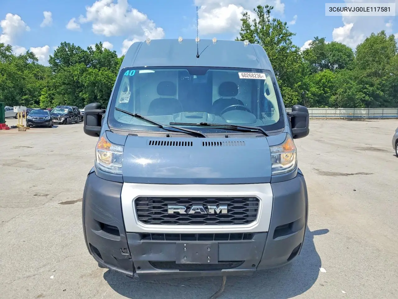 2020 Ram Promaster 3500 3500 High VIN: 3C6URVJG0LE117581 Lot: 60268236