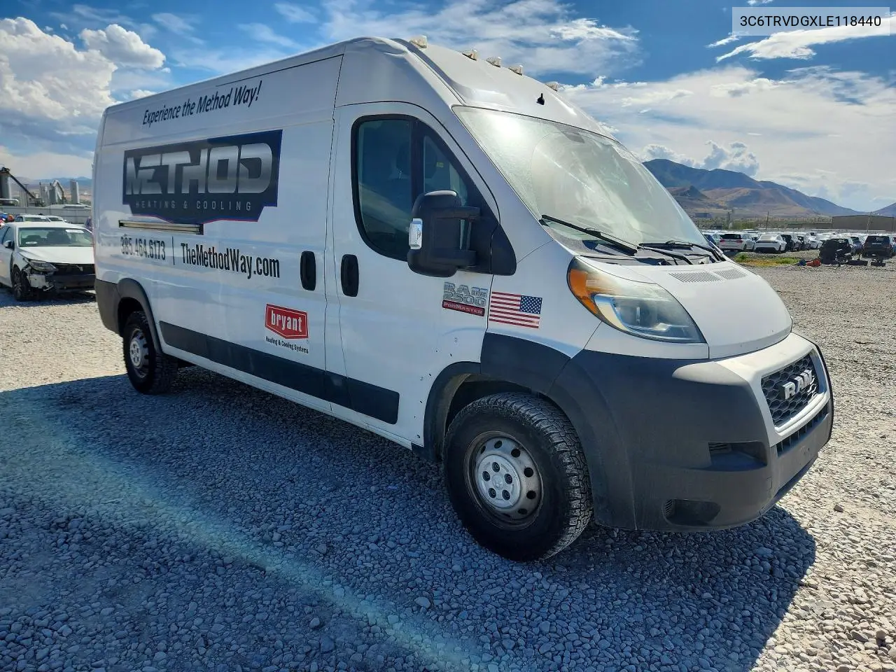 2020 Ram Promaster 2500 2500 High VIN: 3C6TRVDGXLE118440 Lot: 60567186