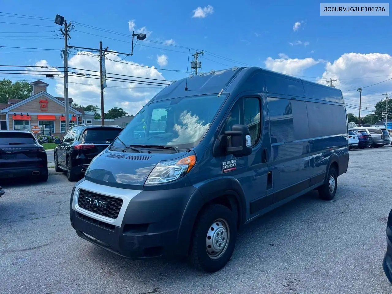 2020 Ram Promaster 3500 3500 High VIN: 3C6URVJG3LE106736 Lot: 61210456