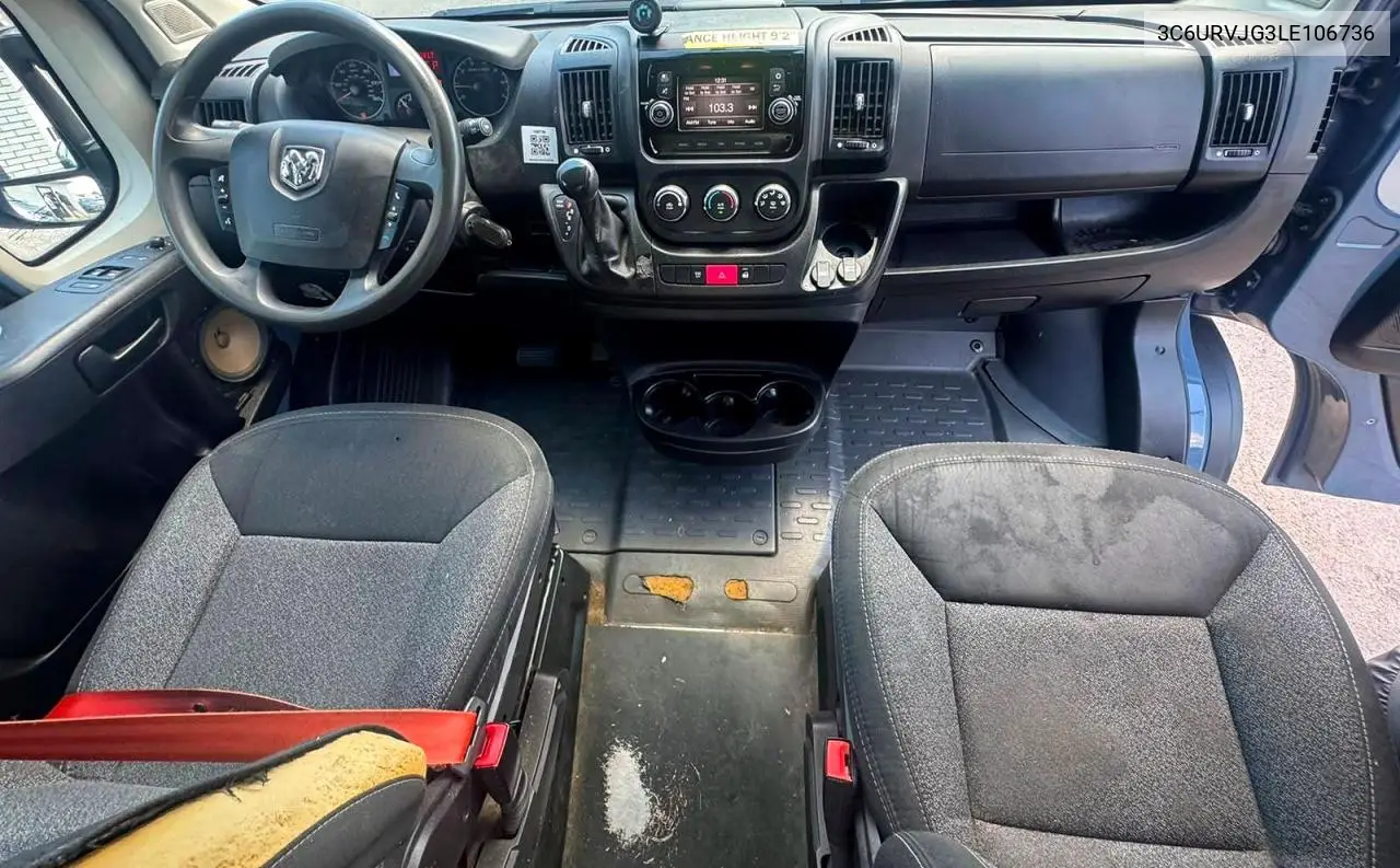 2020 Ram Promaster 3500 3500 High VIN: 3C6URVJG3LE106736 Lot: 61210456