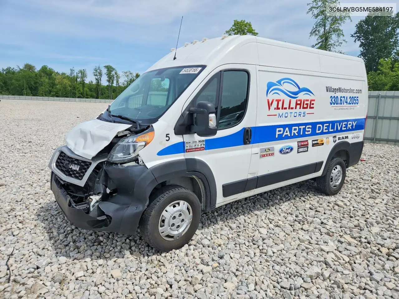2021 Ram Promaster 1500 1500 High VIN: 3C6LRVBG5ME584197 Lot: 54638166