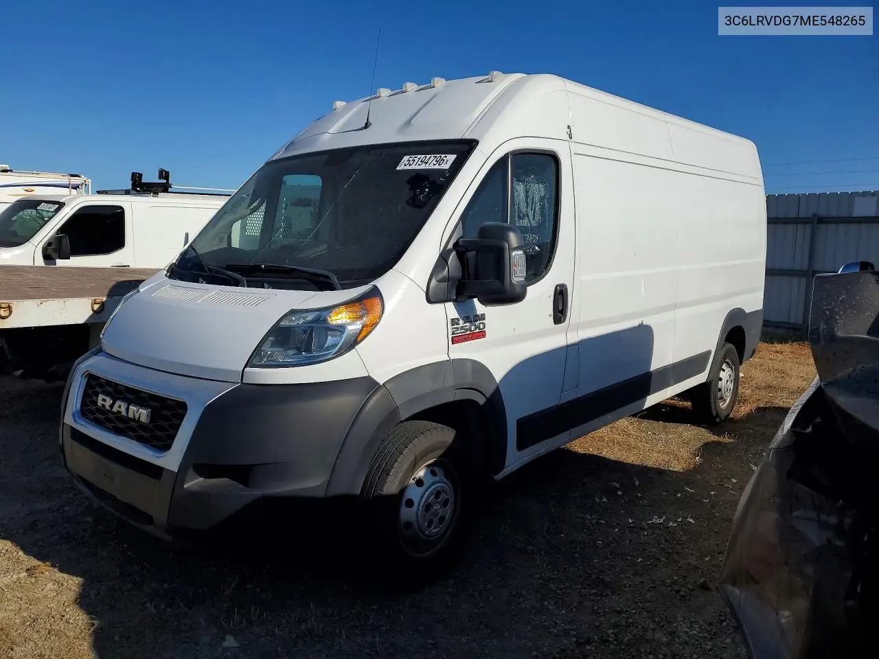 2021 Ram Promaster 2500 2500 High VIN: 3C6LRVDG7ME548265 Lot: 55194796