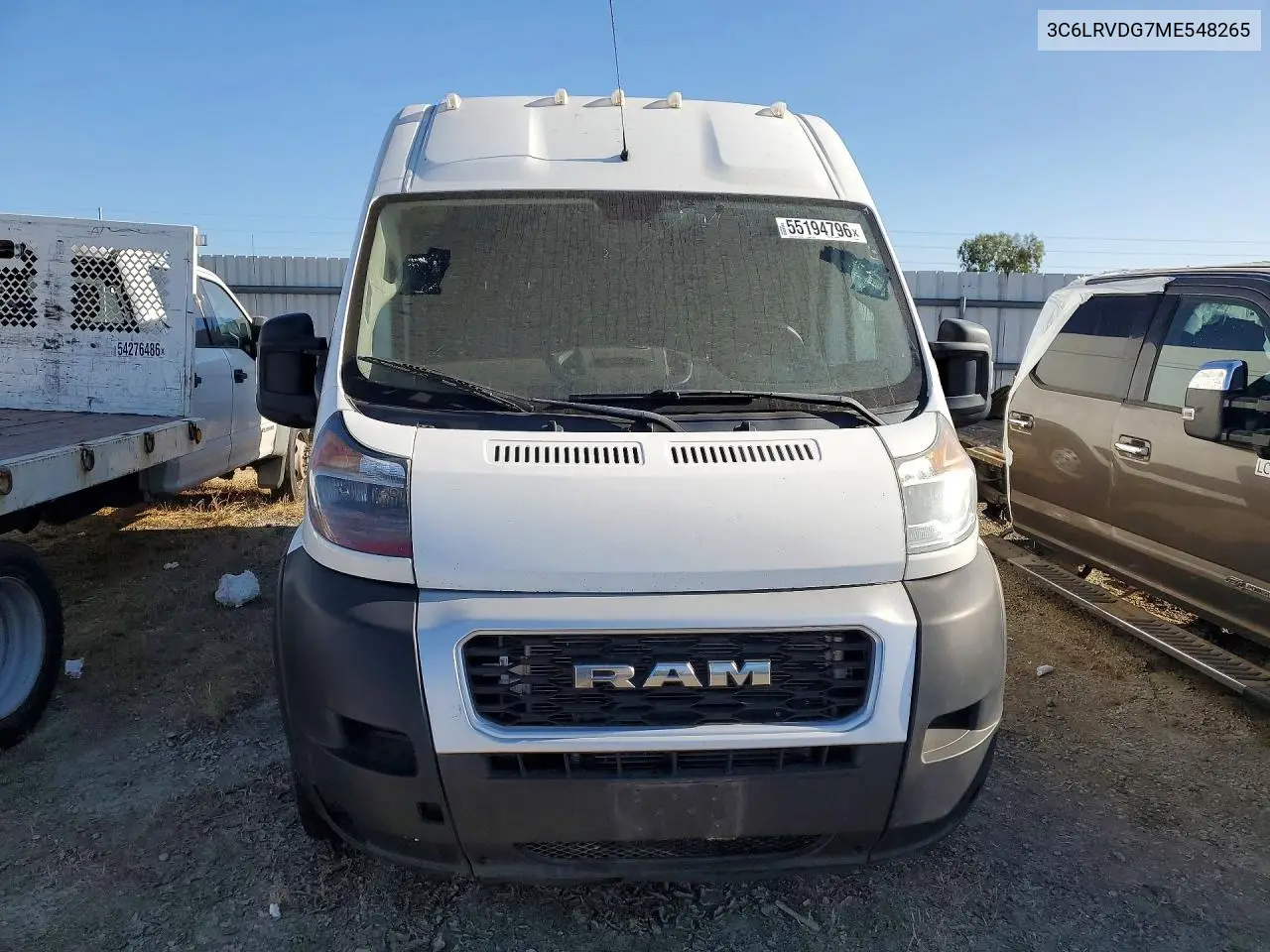 2021 Ram Promaster 2500 2500 High VIN: 3C6LRVDG7ME548265 Lot: 55194796