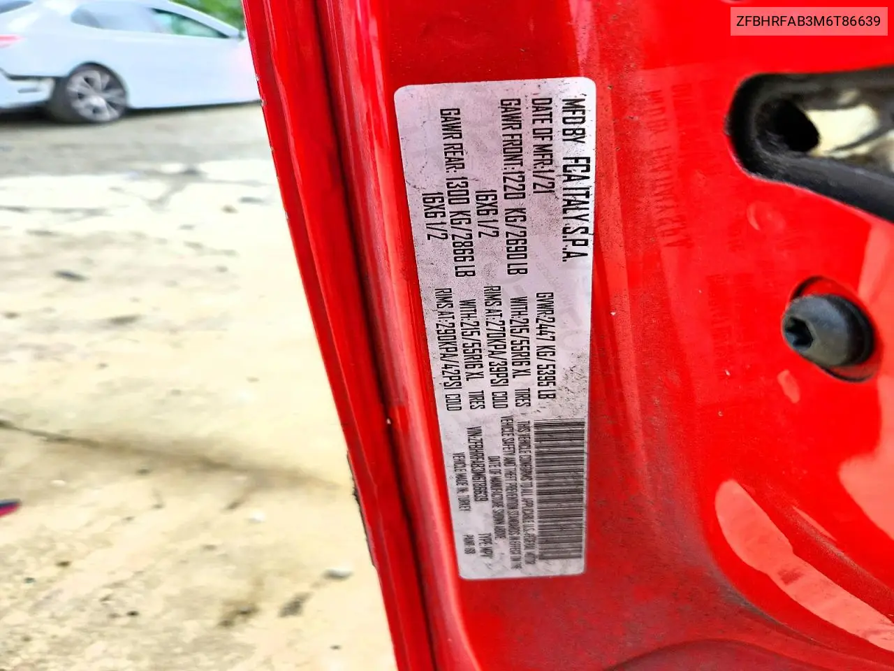 2021 Ram Promaster City VIN: ZFBHRFAB3M6T86639 Lot: 56962506