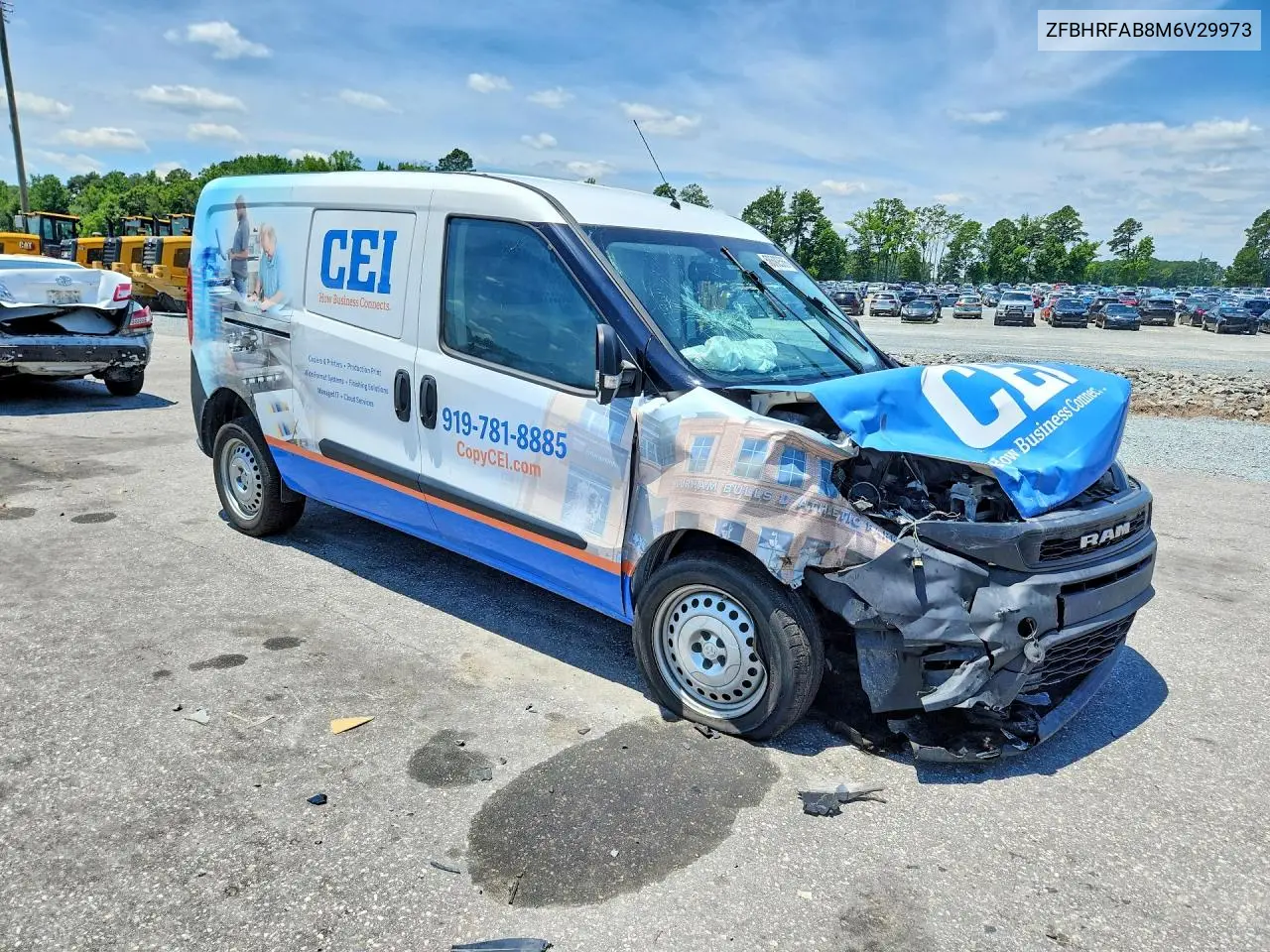 2021 Ram Promaster City VIN: ZFBHRFAB8M6V29973 Lot: 58592566