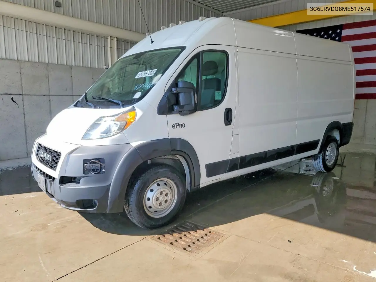2021 Ram Promaster 2500 Delivery Van VIN: 3C6LRVDG8ME517574 Lot: 58823666