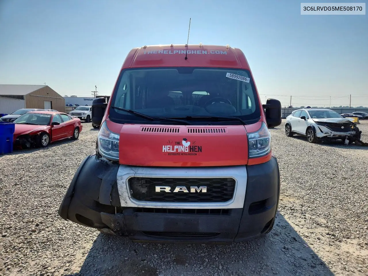 2021 Ram Promaster 2500 2500 High VIN: 3C6LRVDG5ME508170 Lot: 58992086