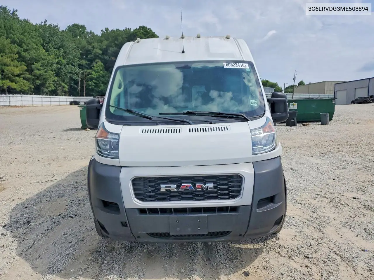 2021 Ram Promaster 2500 2500 High VIN: 3C6LRVDG3ME508894 Lot: 60522416
