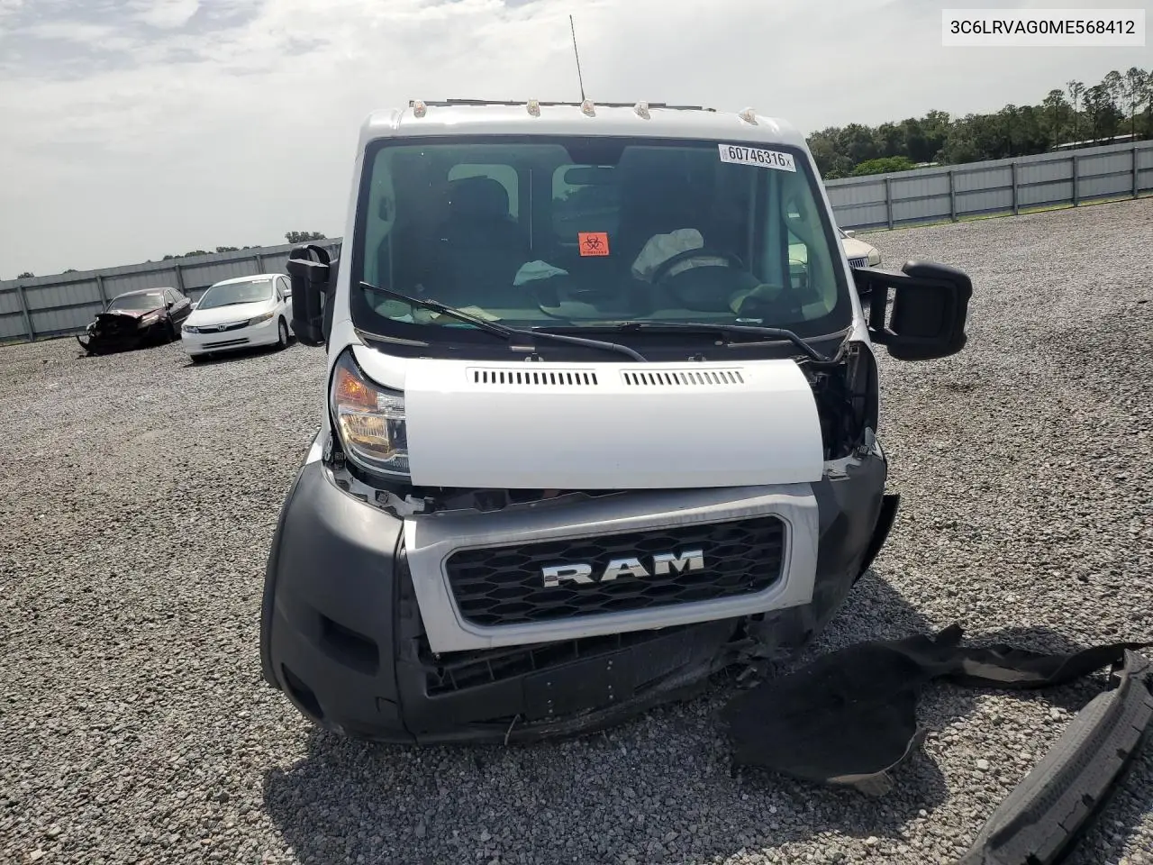 2021 Ram Promaster 1500 1500 Standard VIN: 3C6LRVAG0ME568412 Lot: 60746316