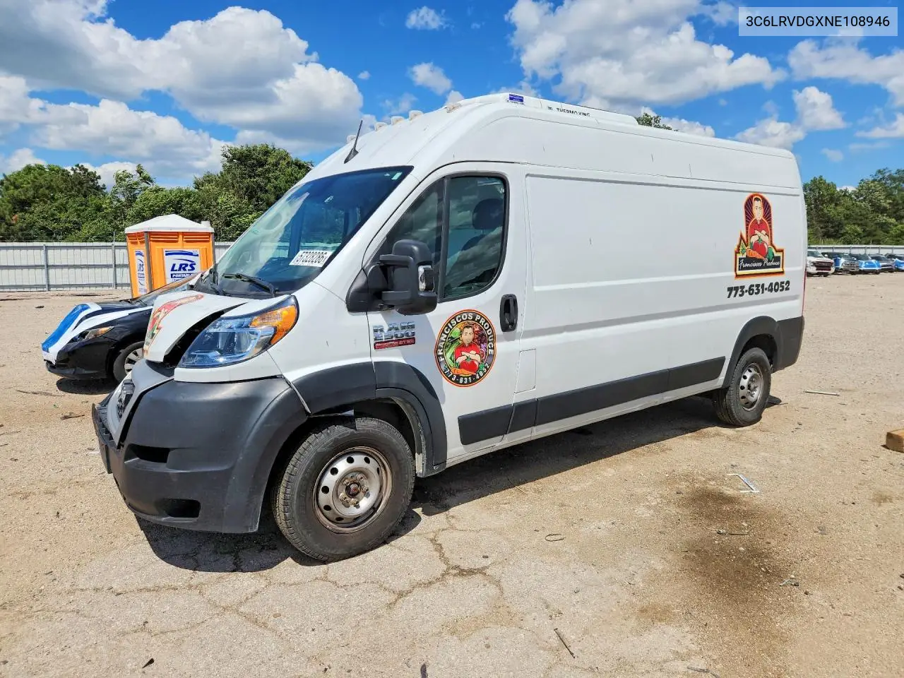 2022 Ram Promaster 2500 Refrigerated Delivery Van VIN: 3C6LRVDGXNE108946 Lot: 57328286