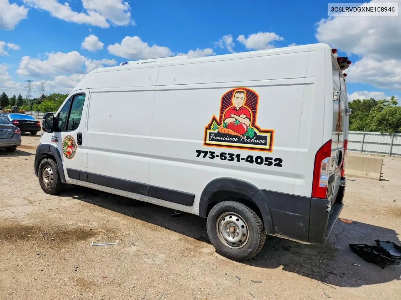 2022 Ram Promaster 2500 Refrigerated Delivery Van VIN: 3C6LRVDGXNE108946 Lot: 57328286