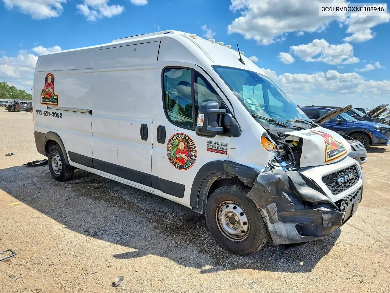 2022 Ram Promaster 2500 Refrigerated Delivery Van VIN: 3C6LRVDGXNE108946 Lot: 57328286
