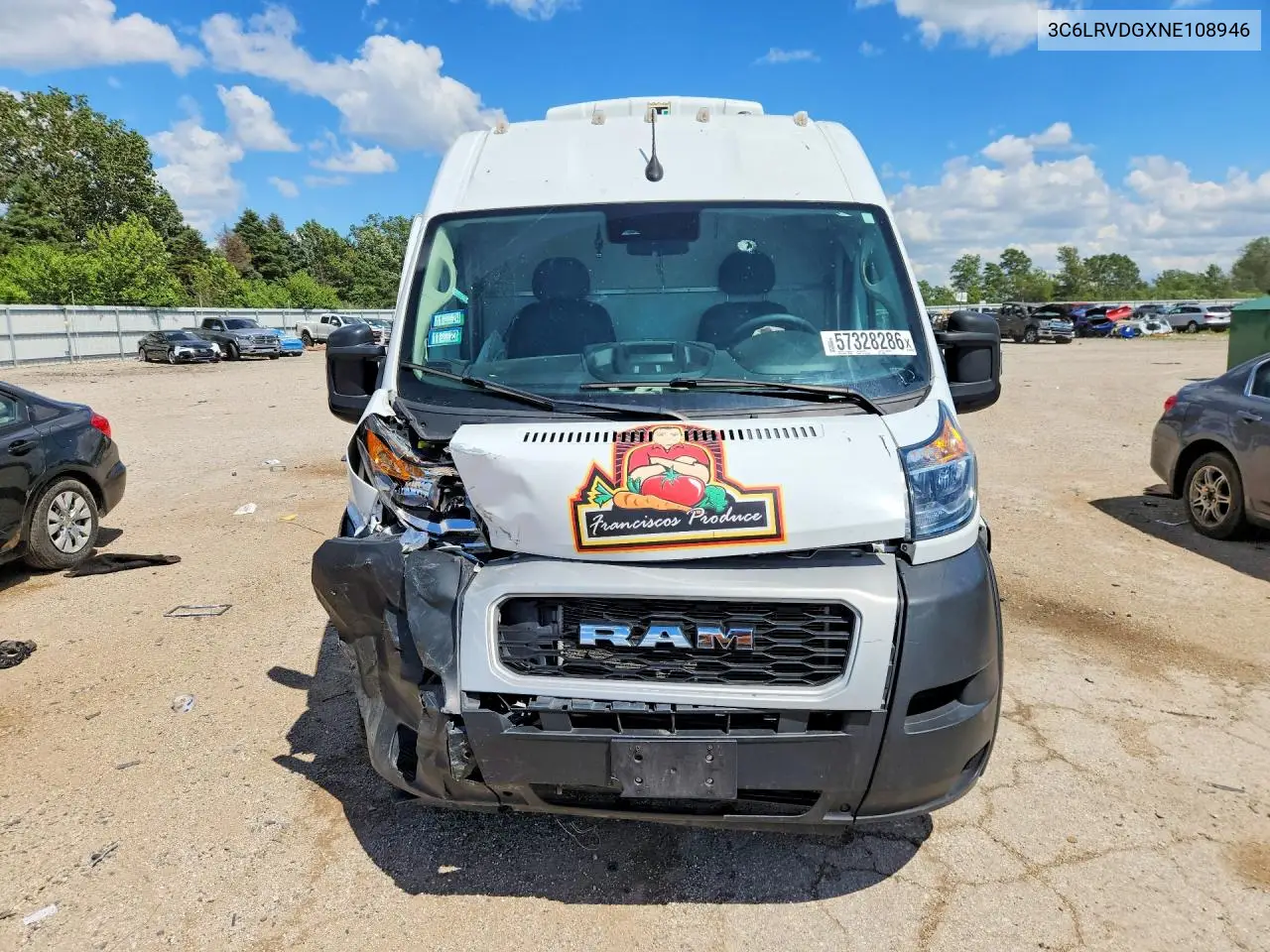 2022 Ram Promaster 2500 Refrigerated Delivery Van VIN: 3C6LRVDGXNE108946 Lot: 57328286
