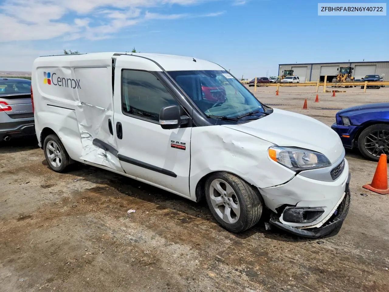 2022 Ram Promaster City Tradesman VIN: ZFBHRFAB2N6Y40722 Lot: 57360146