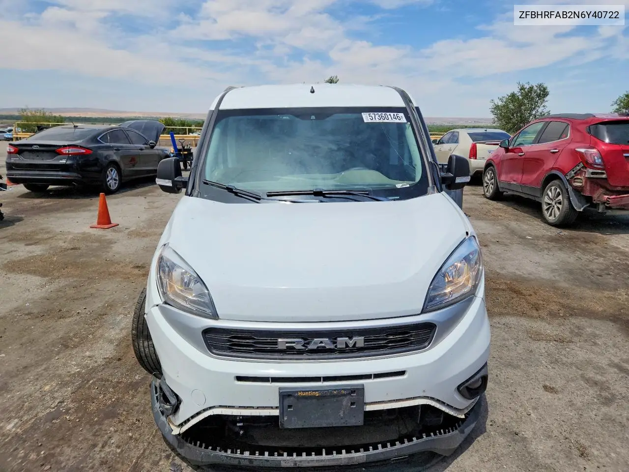 2022 Ram Promaster City Tradesman VIN: ZFBHRFAB2N6Y40722 Lot: 57360146
