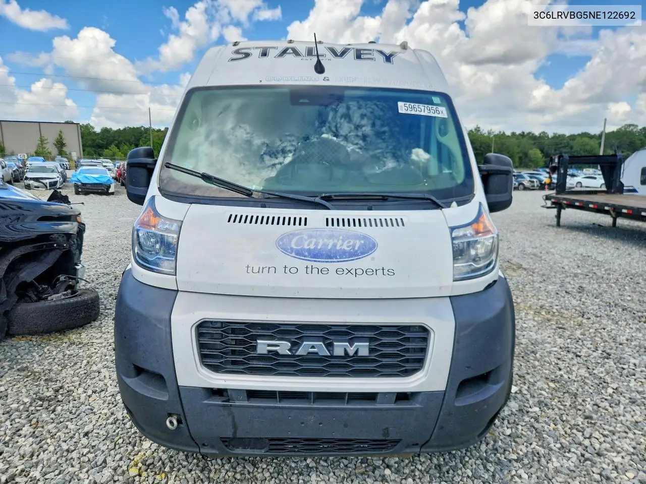 2022 Ram Pro Master 1500 VIN: 3C6LRVBG5NE122692 Lot: 59657956