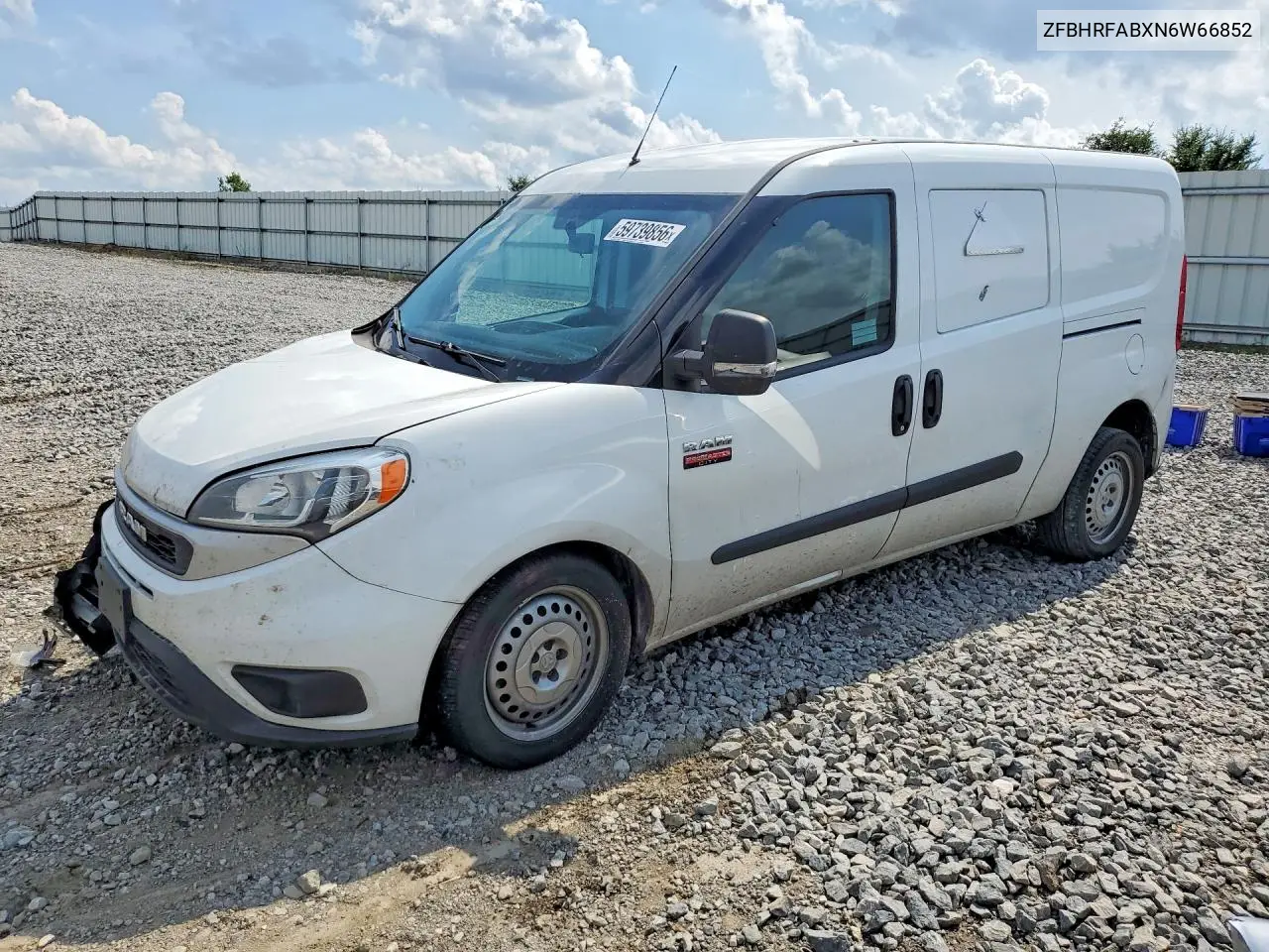 2022 Ram Promaster City Tradesman Delivery Van VIN: ZFBHRFABXN6W66852 Lot: 59739856
