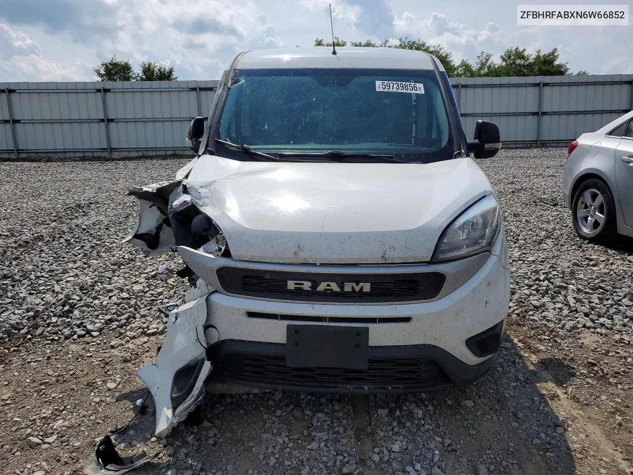 2022 Ram Promaster City Tradesman Delivery Van VIN: ZFBHRFABXN6W66852 Lot: 59739856