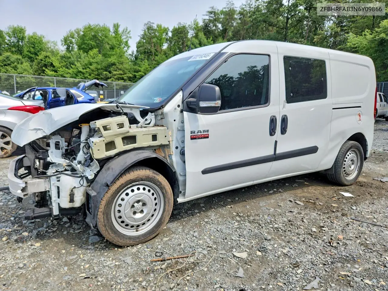 2022 Ram Promaster City Tradesman VIN: ZFBHRFAB3N6Y09866 Lot: 60216346