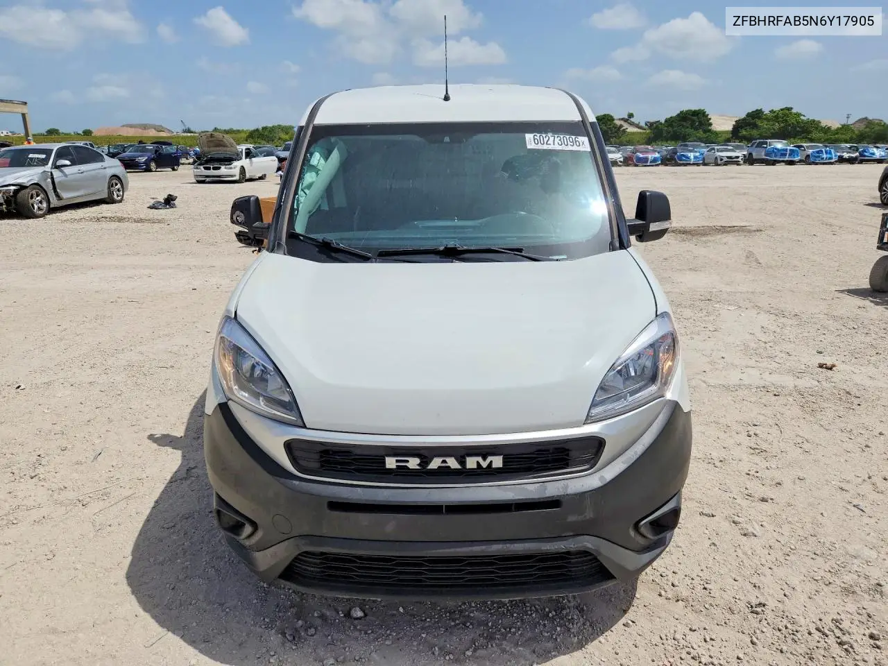 2022 Ram Promaster City Tradesman VIN: ZFBHRFAB5N6Y17905 Lot: 60273096