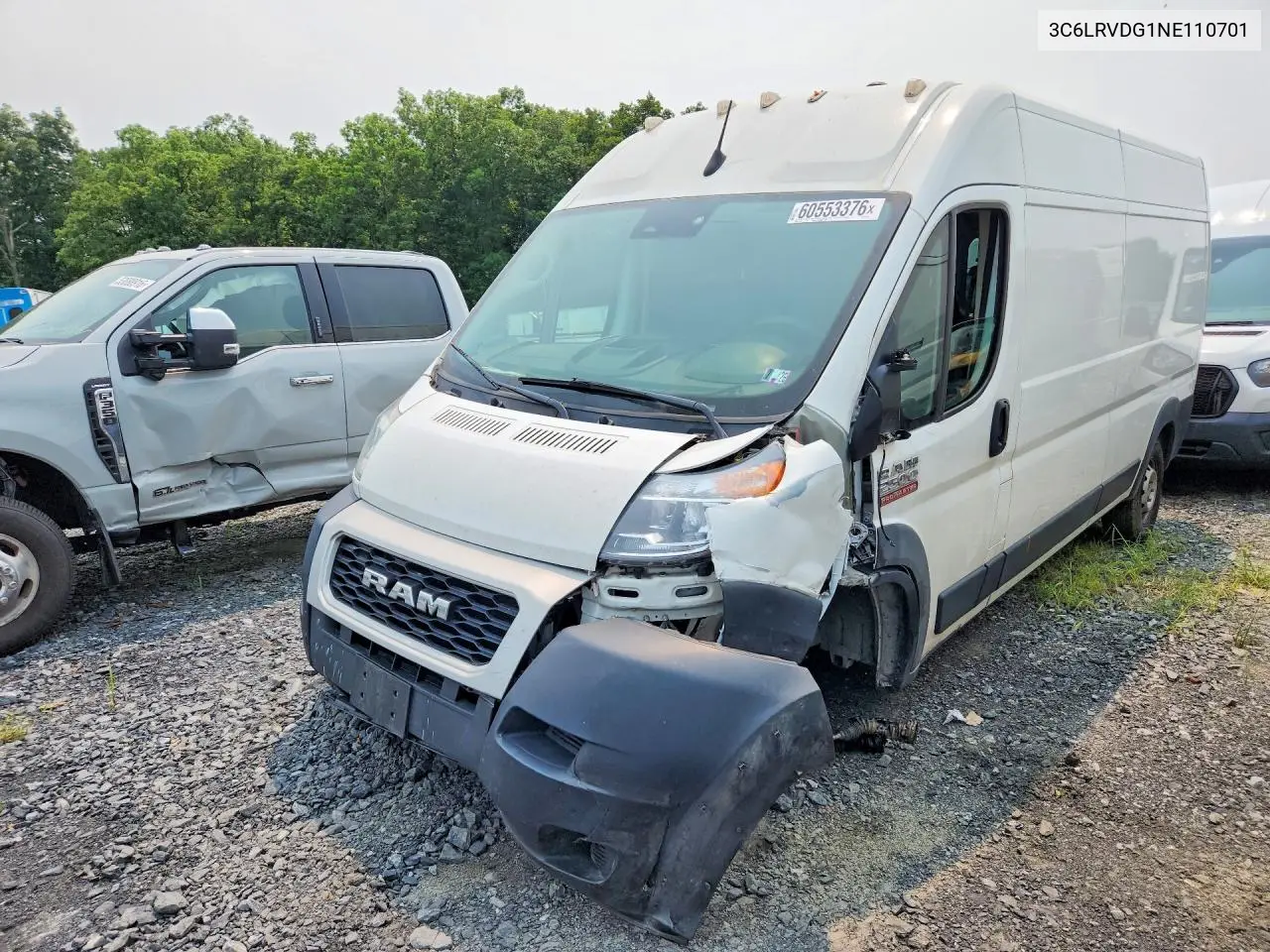 2022 Ram Promaster 2500 Delivery Van VIN: 3C6LRVDG1NE110701 Lot: 60553376