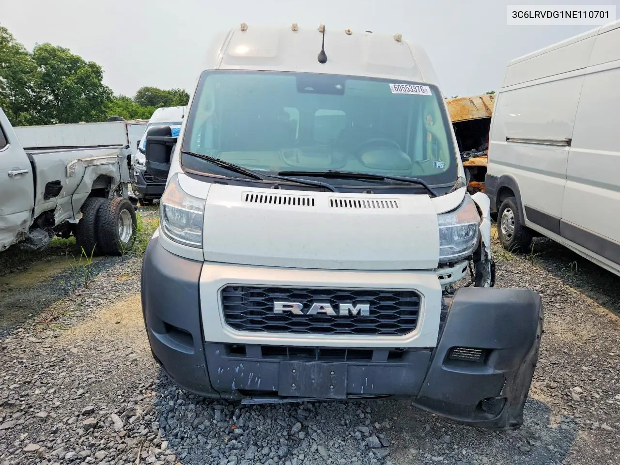 2022 Ram Promaster 2500 Delivery Van VIN: 3C6LRVDG1NE110701 Lot: 60553376