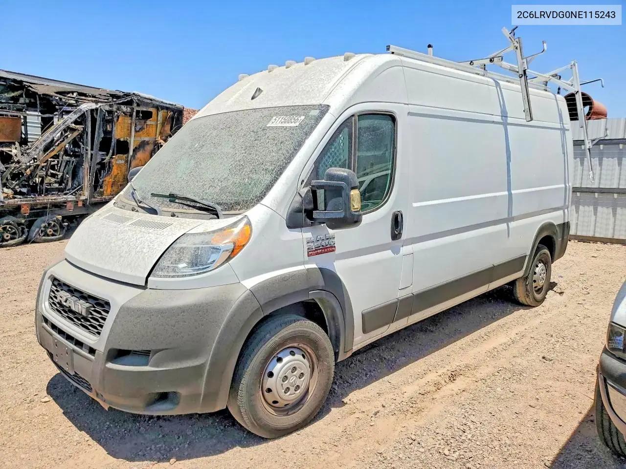 2022 Ram Promaster 1500 1500 High VIN: 2C6LRVDG0NE115243 Lot: 61950236