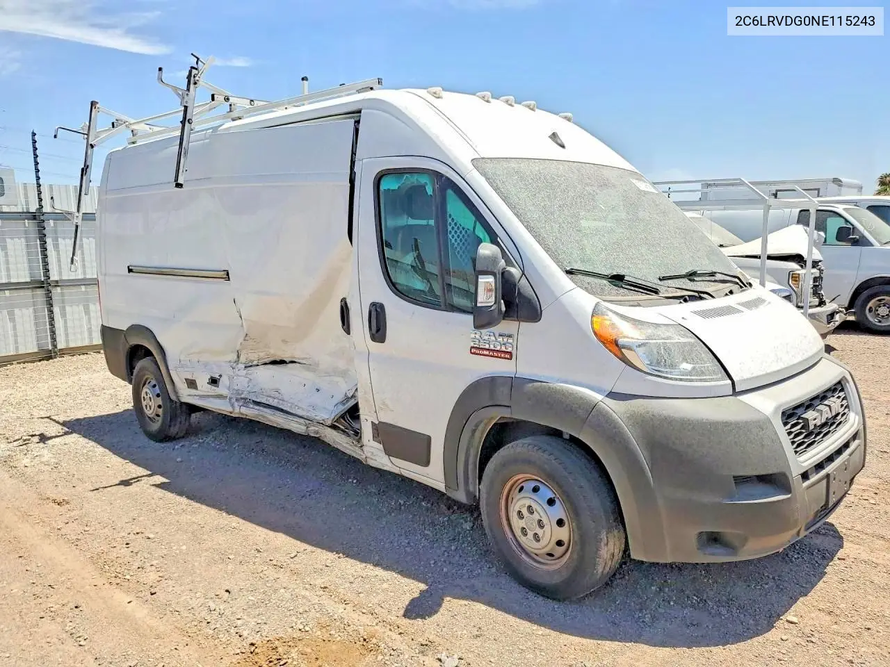 2022 Ram Promaster 1500 1500 High VIN: 2C6LRVDG0NE115243 Lot: 61950236