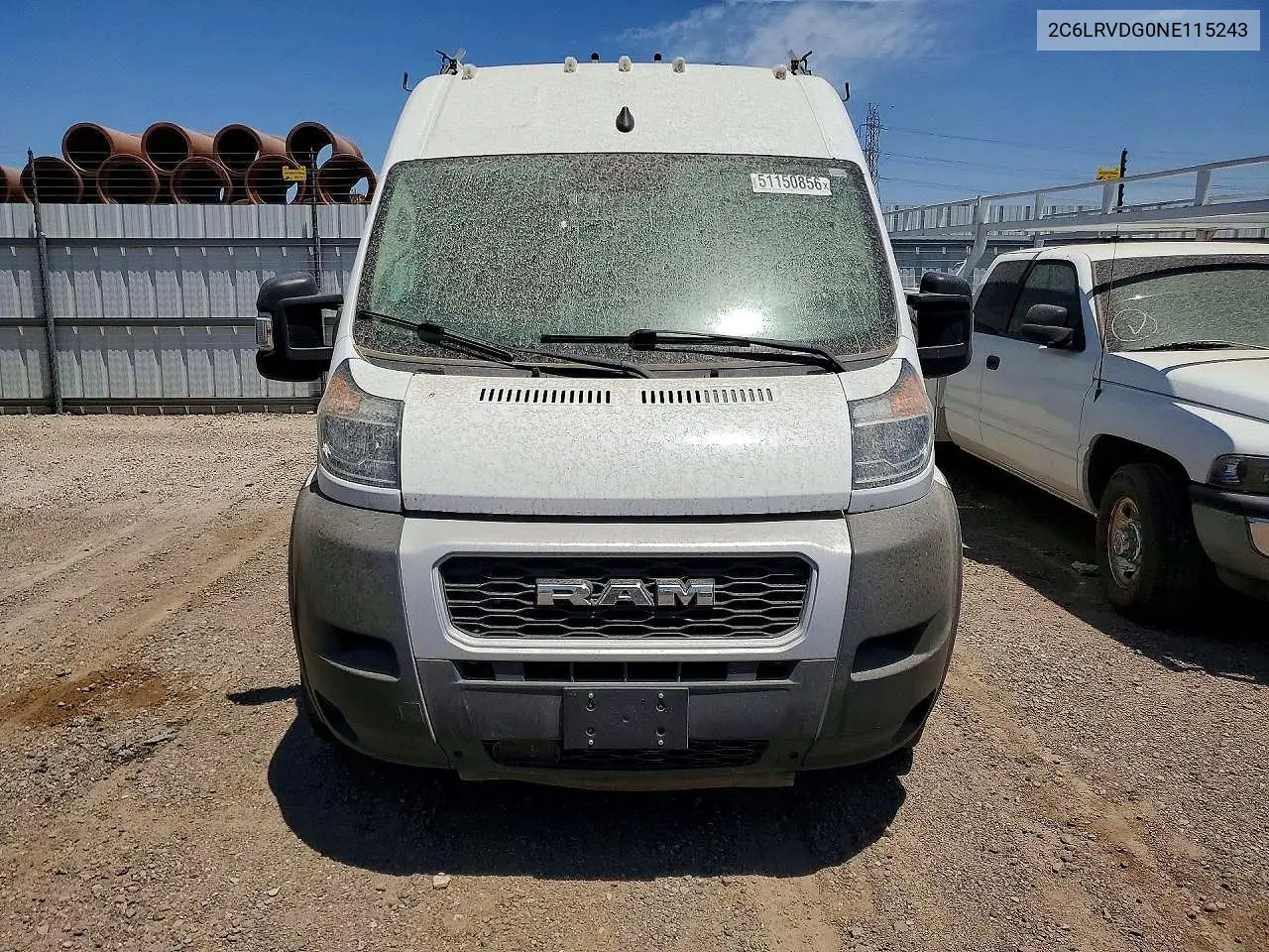 2022 Ram Promaster 1500 1500 High VIN: 2C6LRVDG0NE115243 Lot: 61950236