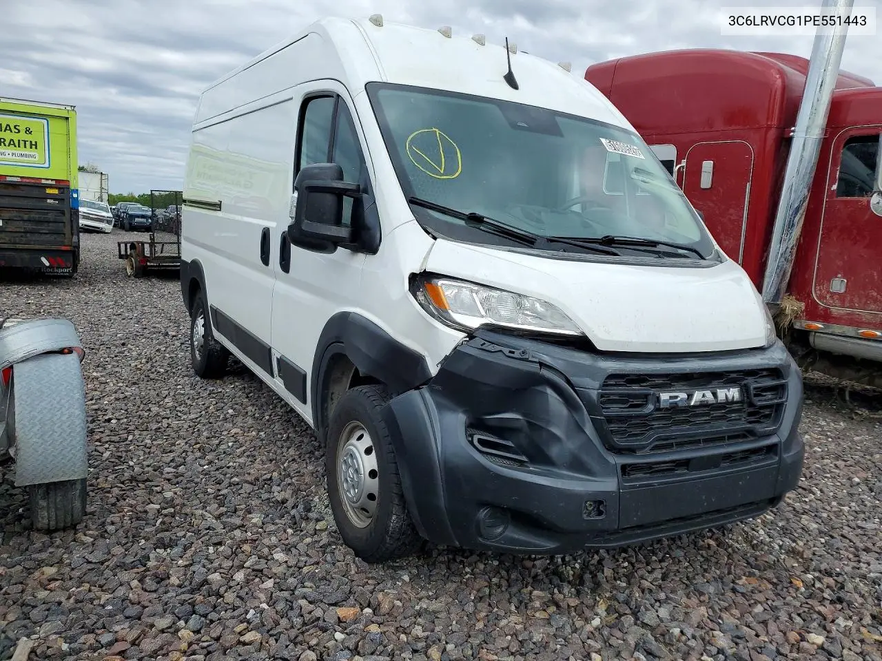 2023 Ram Promaster 2500 2500 High VIN: 3C6LRVCG1PE551443 Lot: 51600526