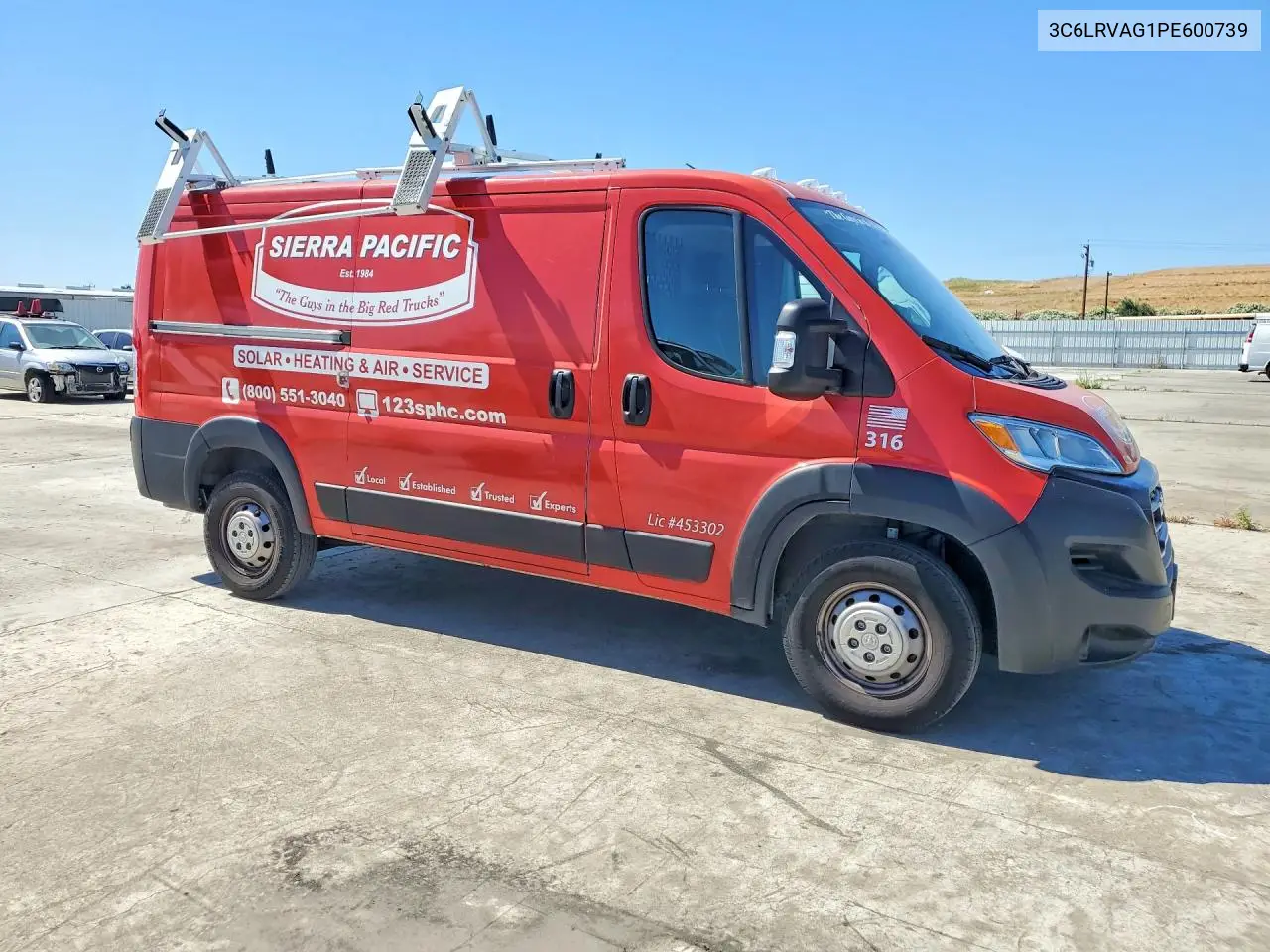 2023 Ram Promaster 1500 1500 Standard VIN: 3C6LRVAG1PE600739 Lot: 55769456