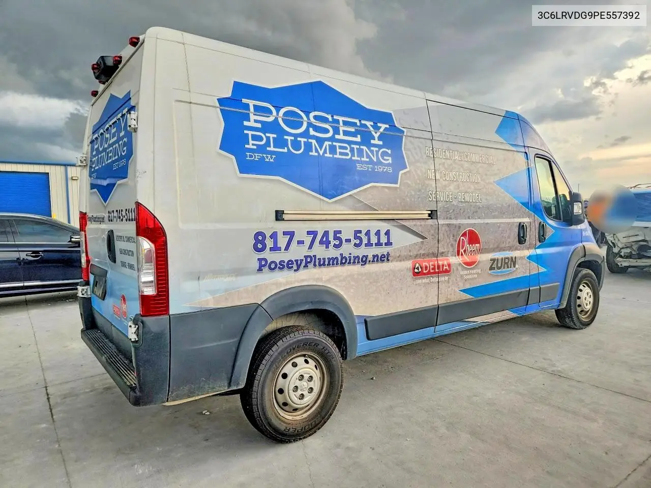 2023 Ram Promaster 2500 2500 High VIN: 3C6LRVDG9PE557392 Lot: 55814976