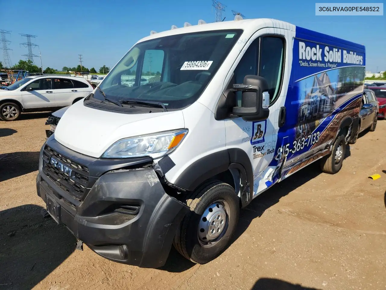 2023 Ram Promaster 1500 1500 Standard VIN: 3C6LRVAG0PE548522 Lot: 59864306