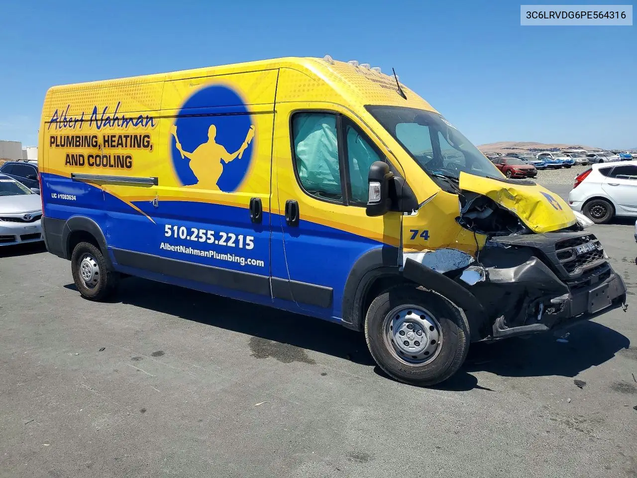 2023 Ram Promaster 2500 2500 High VIN: 3C6LRVDG6PE564316 Lot: 60540036