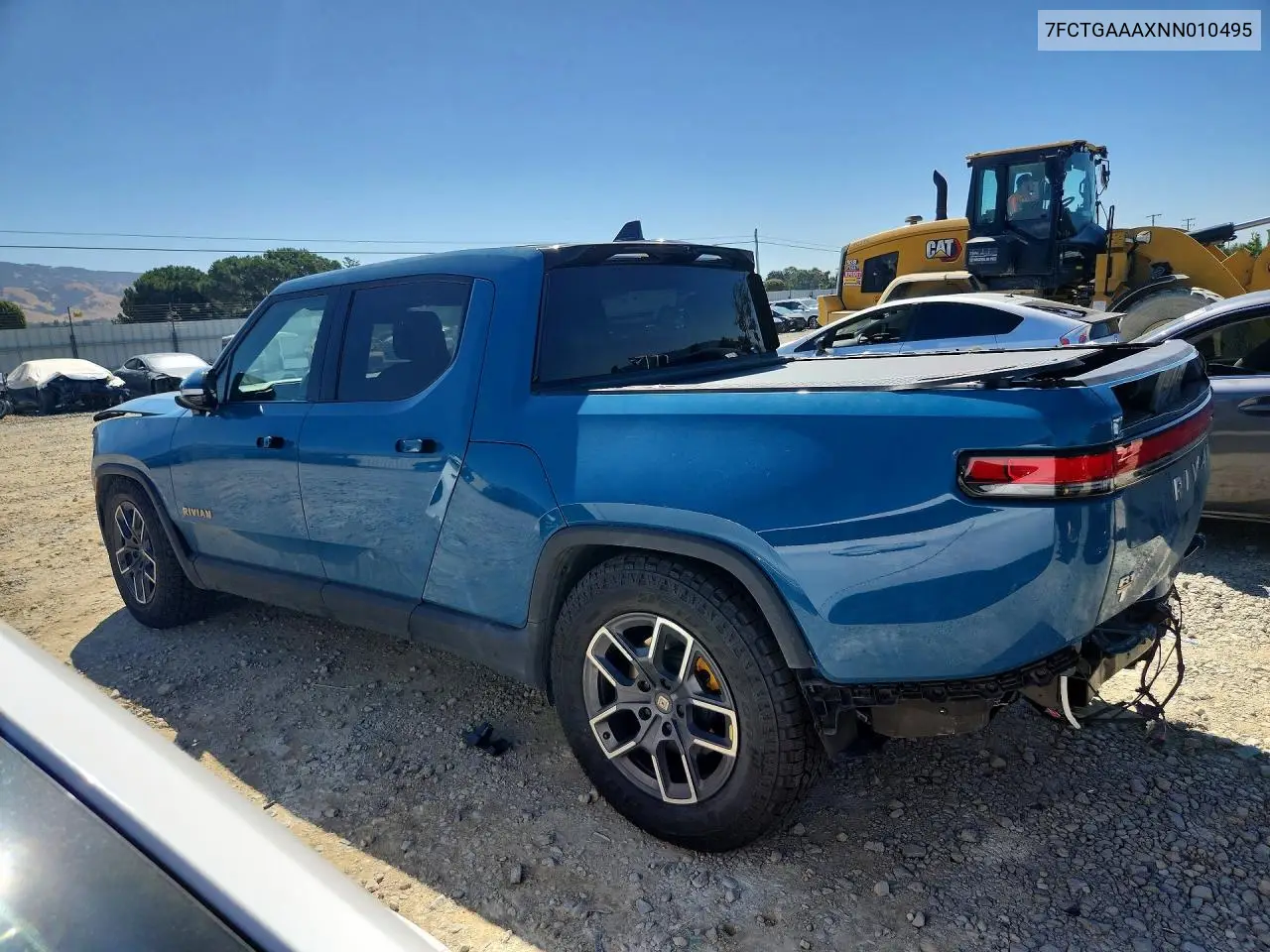 2022 Rivian R1T Adventure VIN: 7FCTGAAAXNN010495 Lot: 55103016