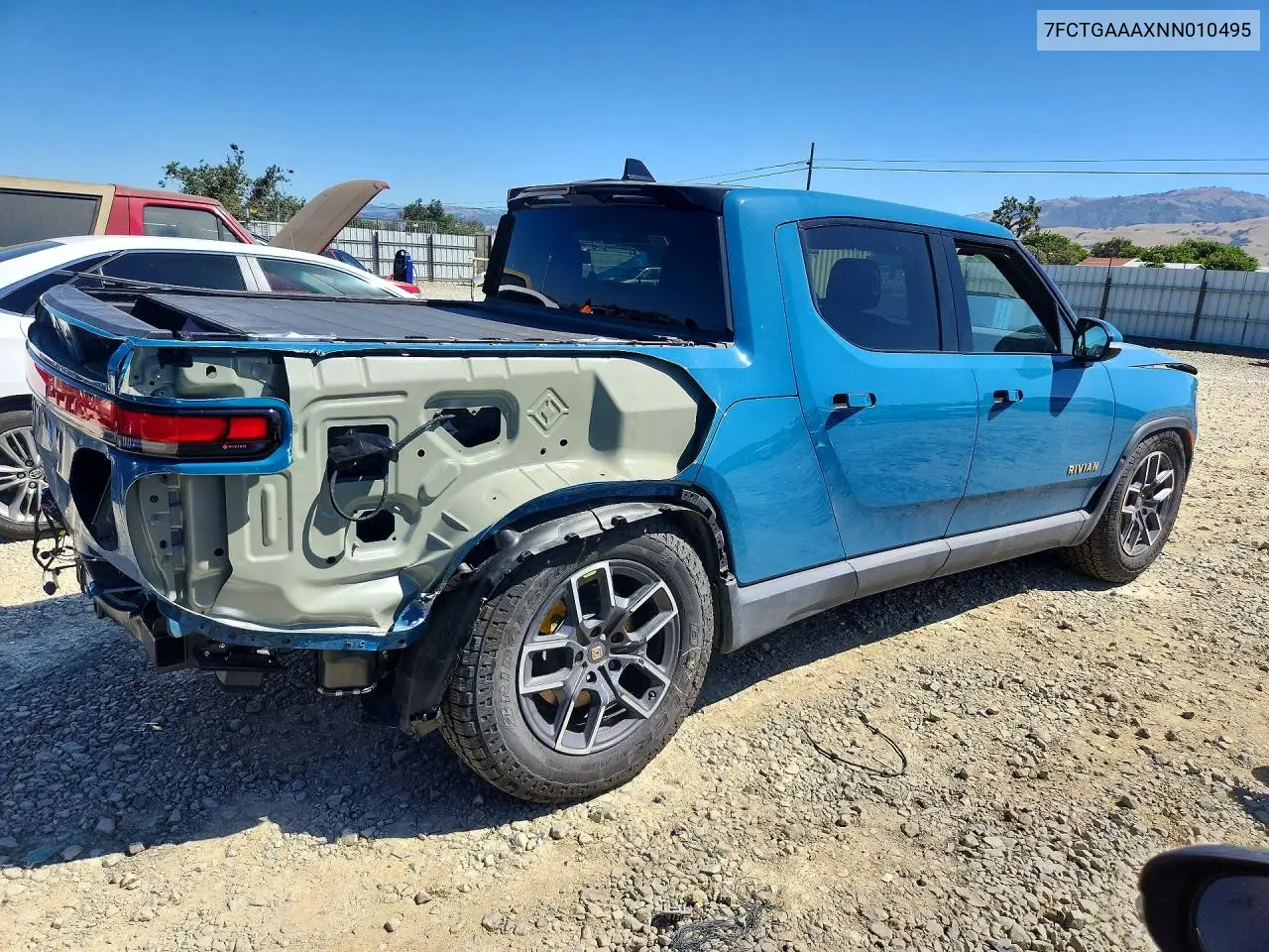 2022 Rivian R1T Adventure VIN: 7FCTGAAAXNN010495 Lot: 55103016