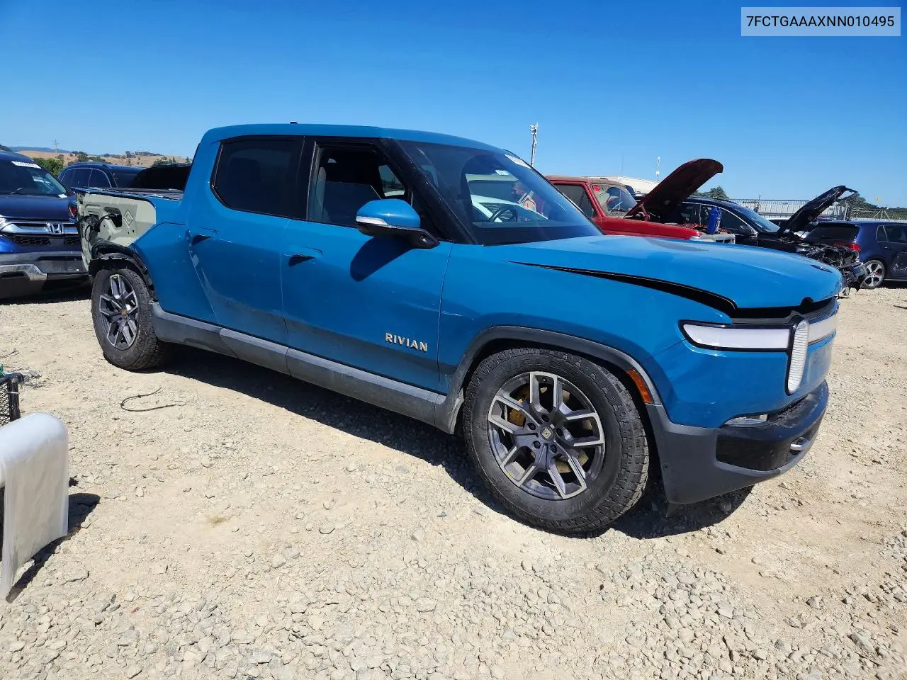 2022 Rivian R1T Adventure VIN: 7FCTGAAAXNN010495 Lot: 55103016