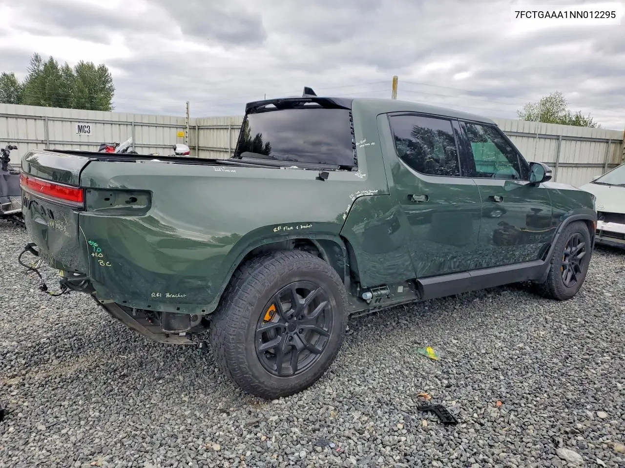 2022 Rivian R1T Adventure VIN: 7FCTGAAA1NN012295 Lot: 56155666