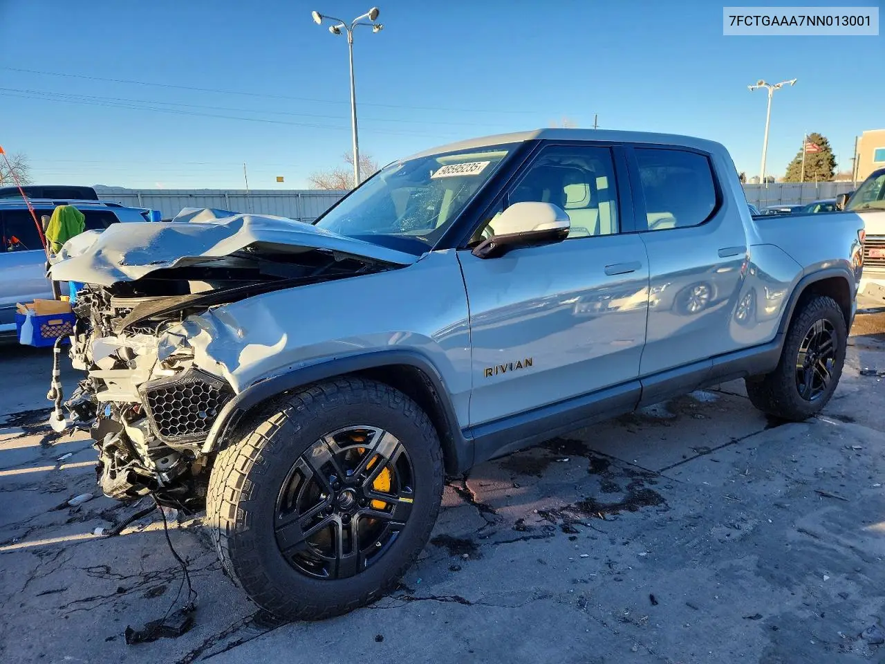 2022 Rivian R1T Adventure VIN: 7FCTGAAA7NN013001 Lot: 98595235